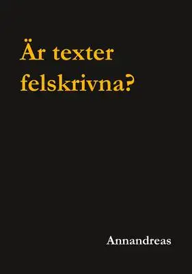 Omslag för Är texter felskrivna?