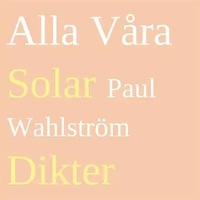 Omslag för Alla Våra Solar: Dikter