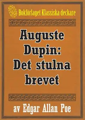 Omslag för Auguste Dupin: Det stulna brevet – Återutgivning av text från 1938